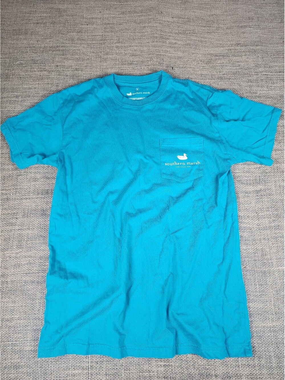 Southern Marsh Men’s Giraffe Expedition Series Pocket T Shirt Aqua Blue